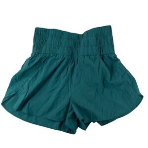 TCEC Teal Smocked High Waist Athletic Running Shorts Women's Size Small Green